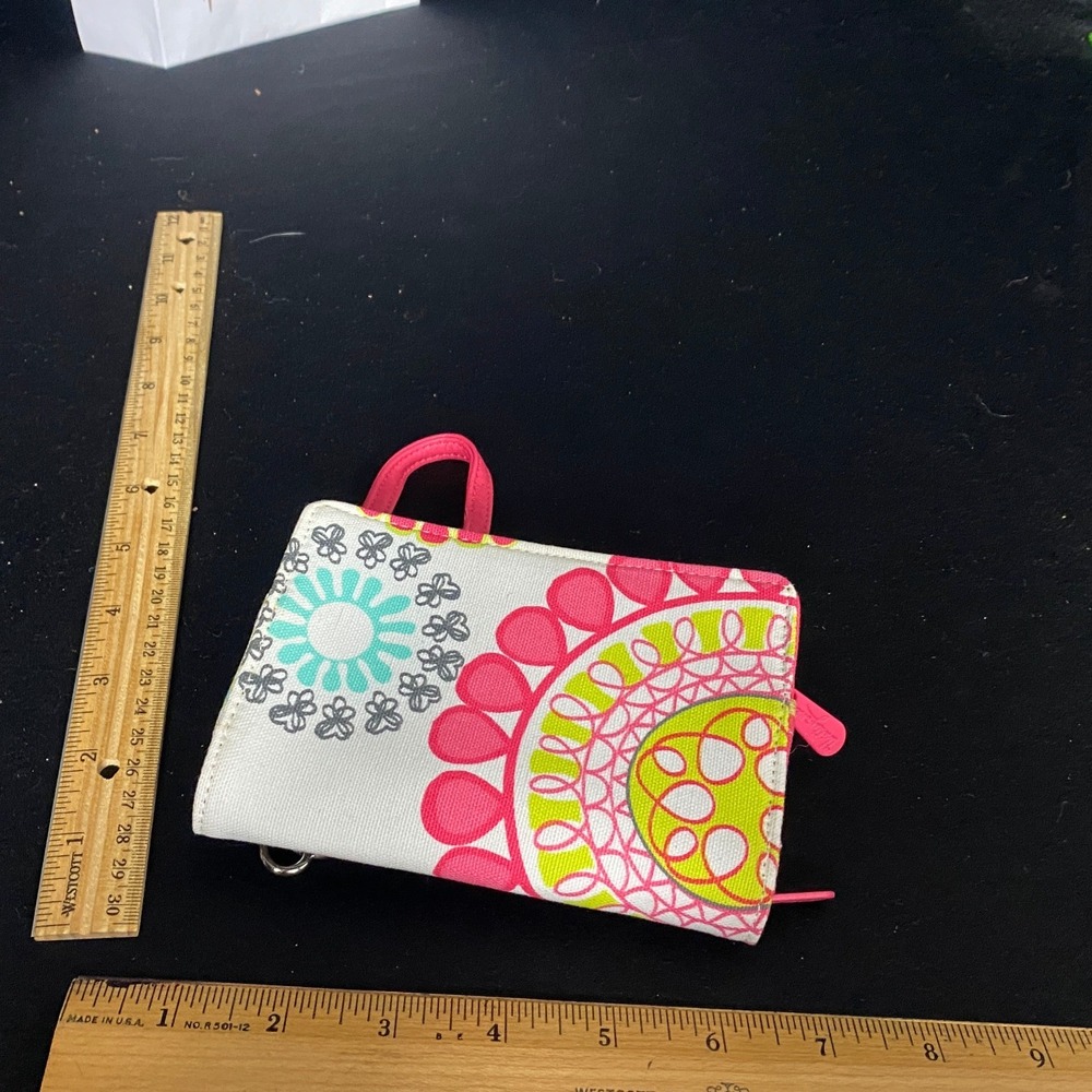 Vera Bradley Women's‎ RFID Wallet Zip Around Floral Print Colorful Pink Green